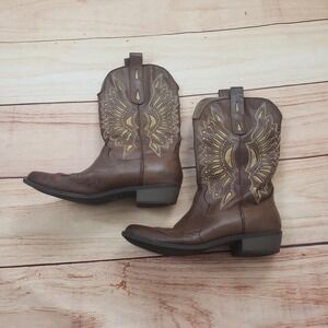 Coconuts Bandera Boots‎ Womens Size 7.5 Brown Western Cowboy Cowgirl Embroidered